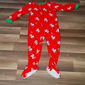 Carter's Unicorn Red/Green Footie Pajamas Size 5T